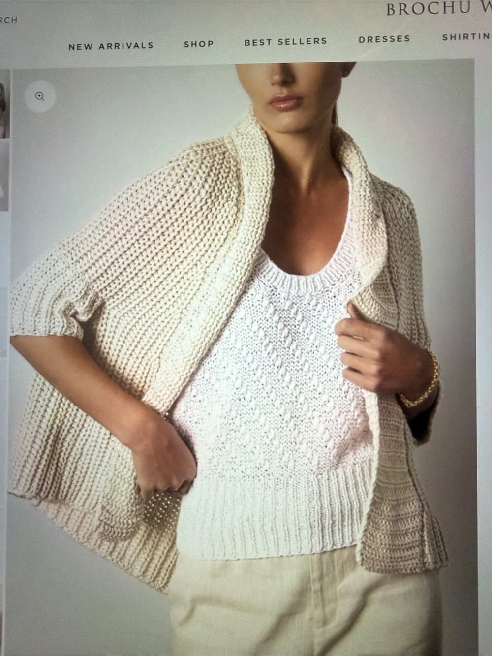 Brochu Walker Almond Fida Open-Front Knit Cardigan